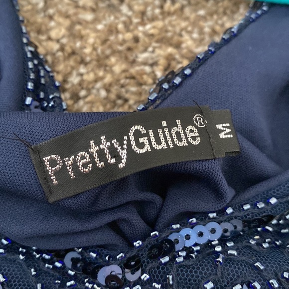 Blue sequin 1920s flapper dress M by PrettyGuide Showgirl - Picture 7 of 7